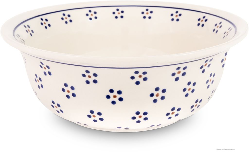 Original Bunzlauer Keramik 2 Liter Schüssel Schale Ø24,5 cm Rührschüssel Salatschüssel Beilagenschüssel Obstschale [Form 4] im Design 1