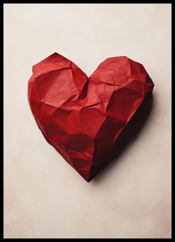 Poster 50x70cm Gezeichnetes Herz