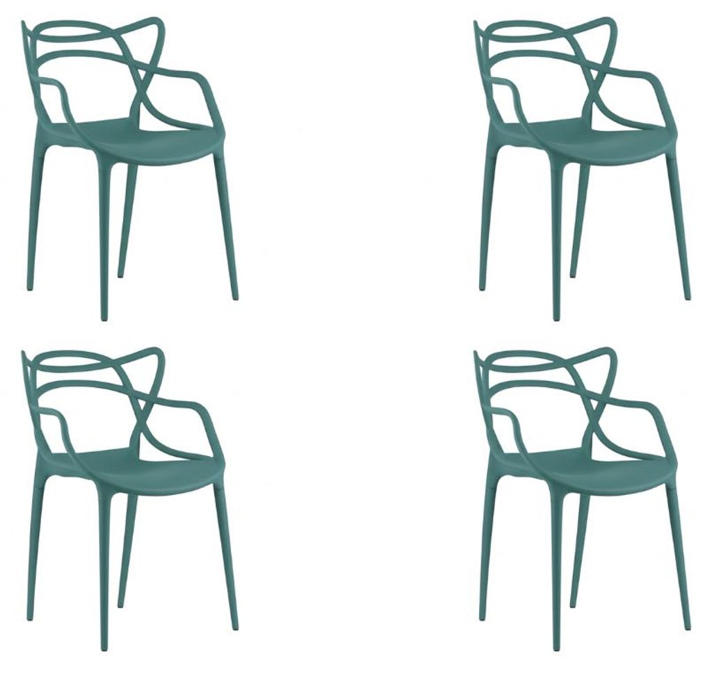 Set mit 4 Plastikstühlen KATO, Petroleum Produktbild 