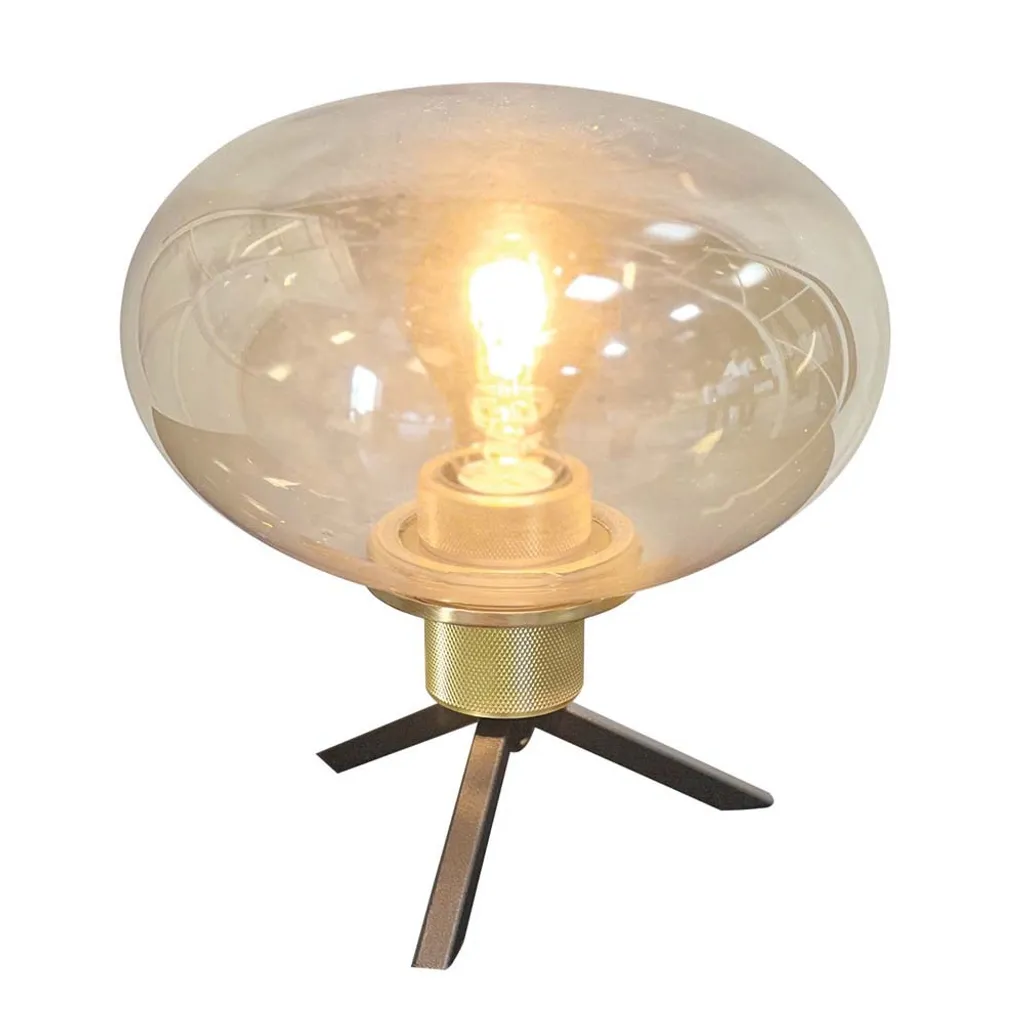 Steinhauer - lampada da tavolo - Reflexion - ambra - vetro metallo - Ø 22cm - E27 - 2681ME