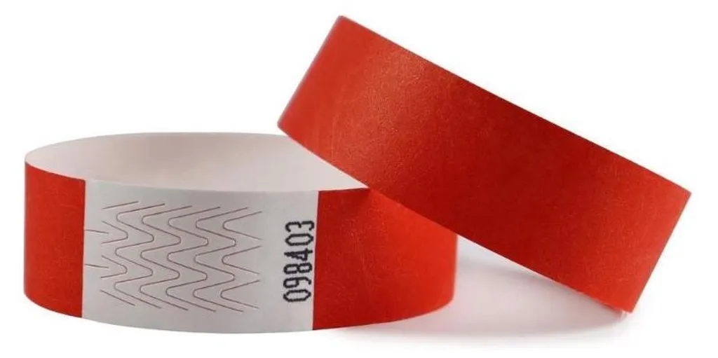1000 Braccialetti Carta Tyvek Rossi CombiCraft - Sicurezza Club e Bar