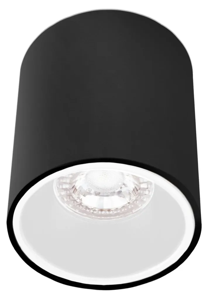 Spot Cylindrique ESSENZA GU10 80mm Noir et Blanc - Finition Aluminium