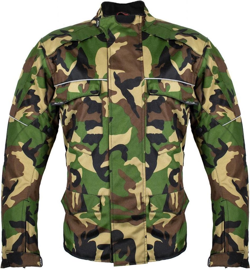 Racing Motorrad Textil Jacke Sommer Jacke mit Protektoren Biker Custom Camo (4XL)