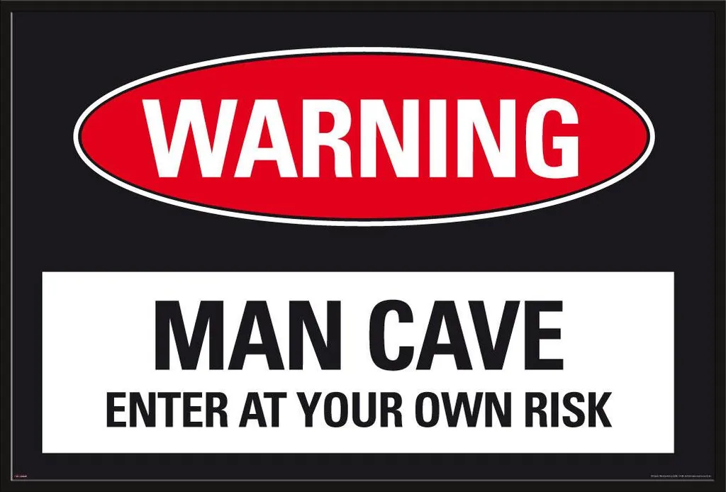 Affiche Warning sous cadre plastique noir interchangeable anti-brisure