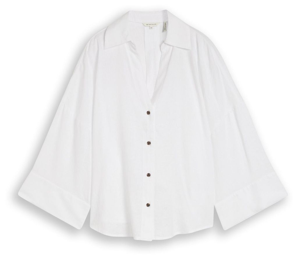 Oversize Bluse mit Leinenanteil