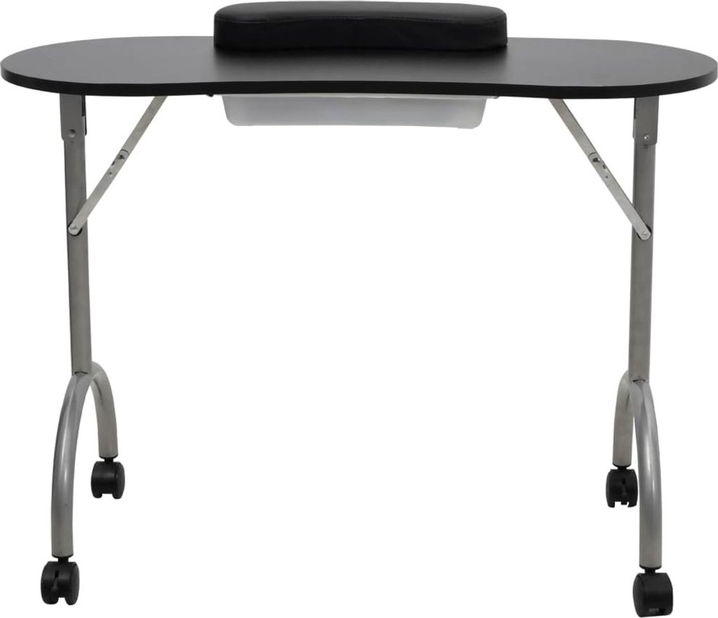 vidaXL Klappbarer Maniküre-Tisch mit Rollen Schwarz Produktbild 