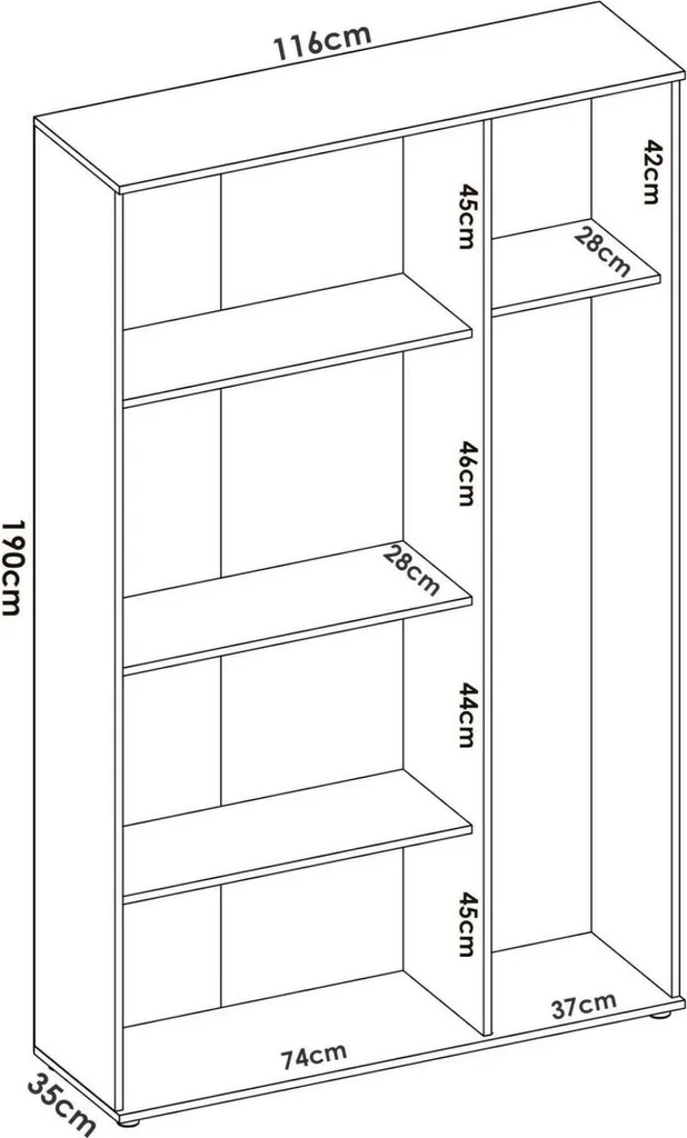 Armoire de Rangement Multi-usage Blanche 116 cm Aniello à 4 Tablettes - 3