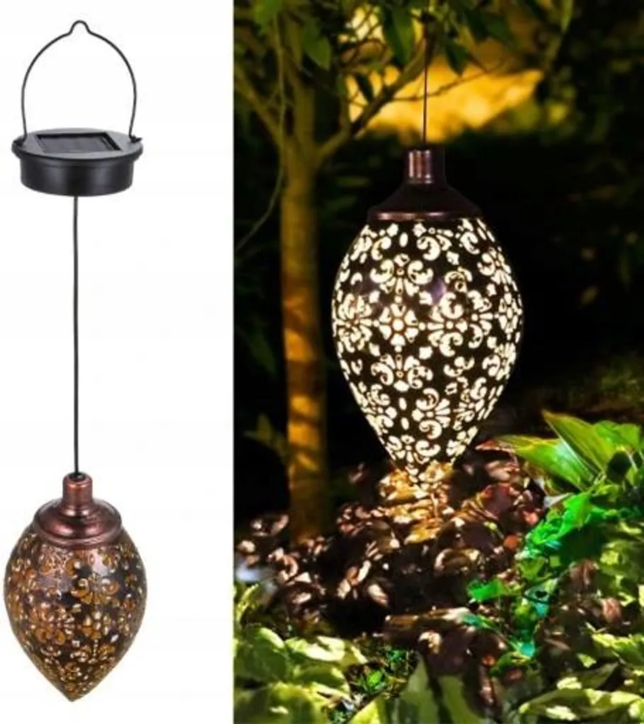 Lampe Solaire Effet Chêne Lumière Chaude - Suspension et Applique Murale