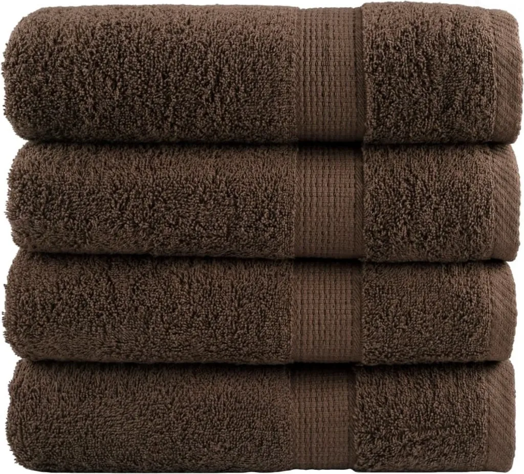 Asciugamani Premium SOLUND 4 pz. Marrone 100x150 cm 600 g/m²