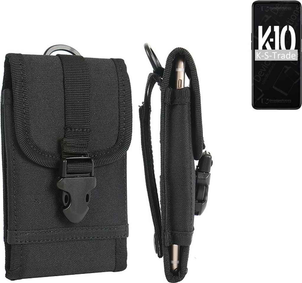 K-S-Trade Holster Handy Hülle kompatibel mit Oppo K10 Holster Handytasche Gürtel Tasche Schutz Hülle Robust Outdoor schwarz
