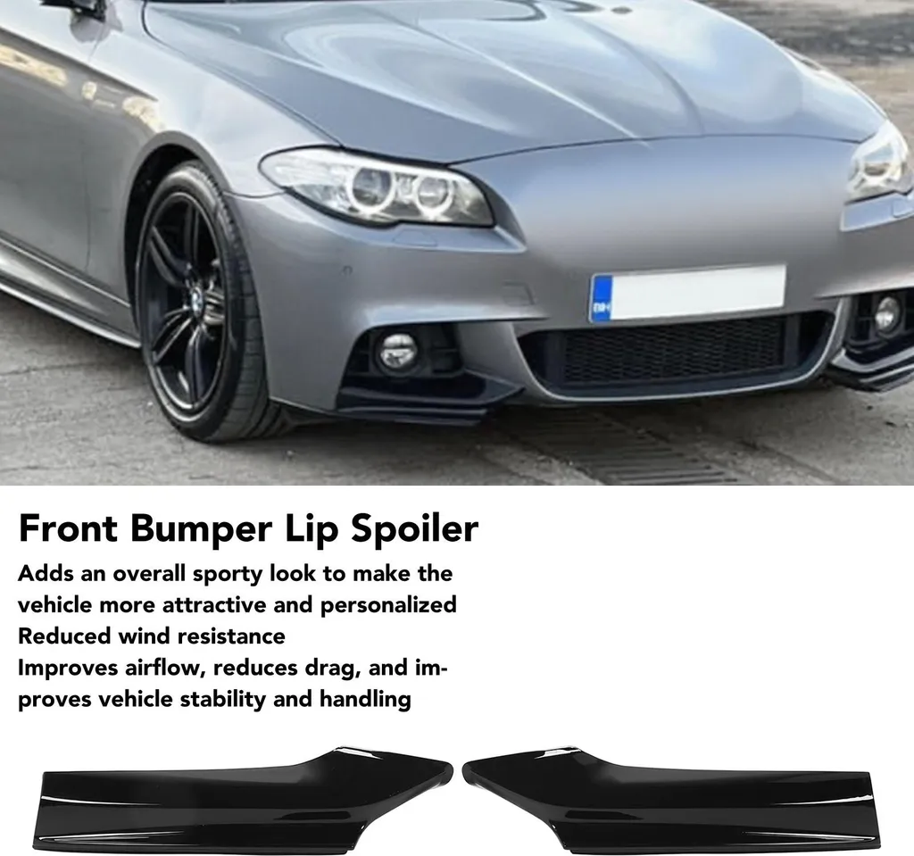 Spoiler avant pour BMW Série 5 F10 F11 M Sport 2010-2016 Noir Brillant