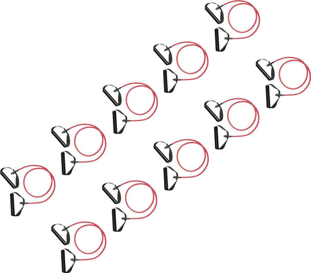 Fitness Tube Gymnastikband Latex Band Fitnessband Expander Stark, Rot 10 Stk.