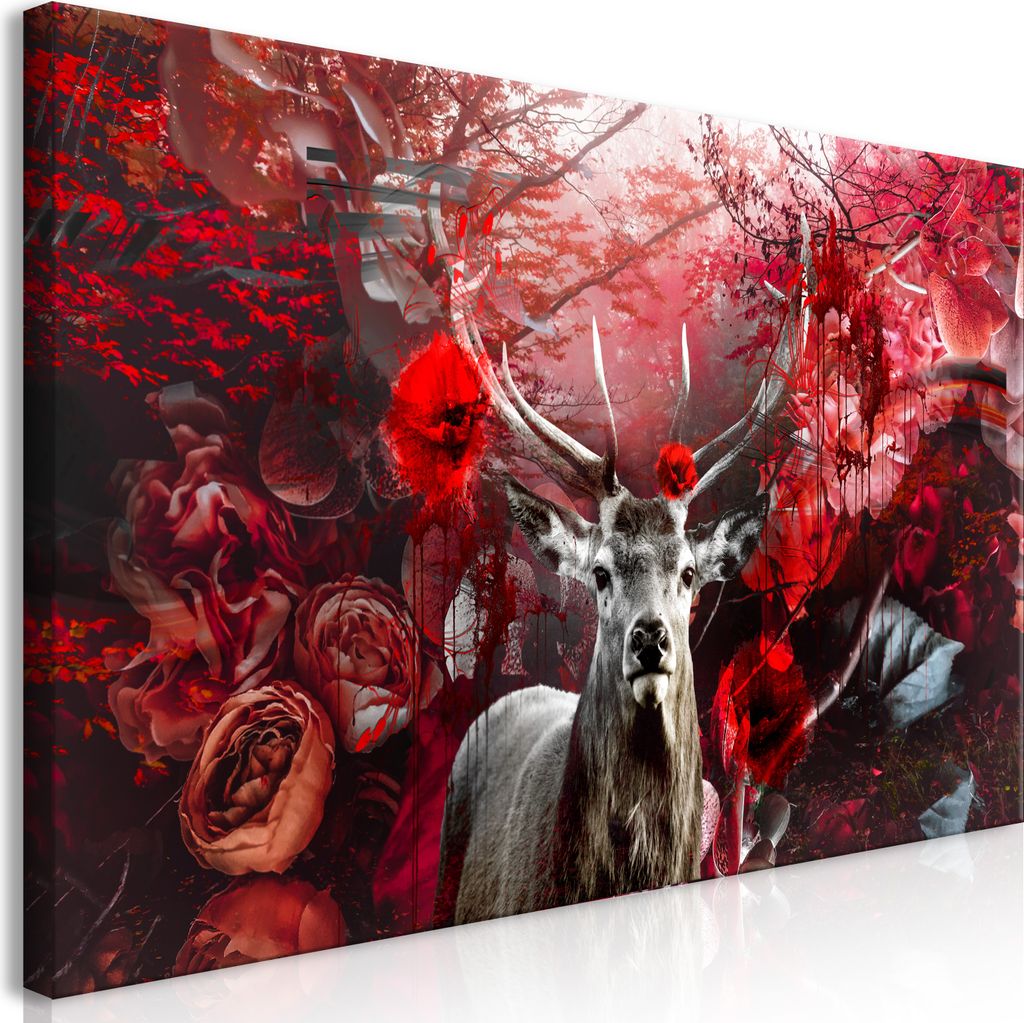 Wandbild Mega XXXL Hirsch 250x125 cm Einteiliger XXL-Format Kunstdruck zur Selbstmontage Leinwandbilder moderne Bilder DIY Wanddekoration Wohnung D...