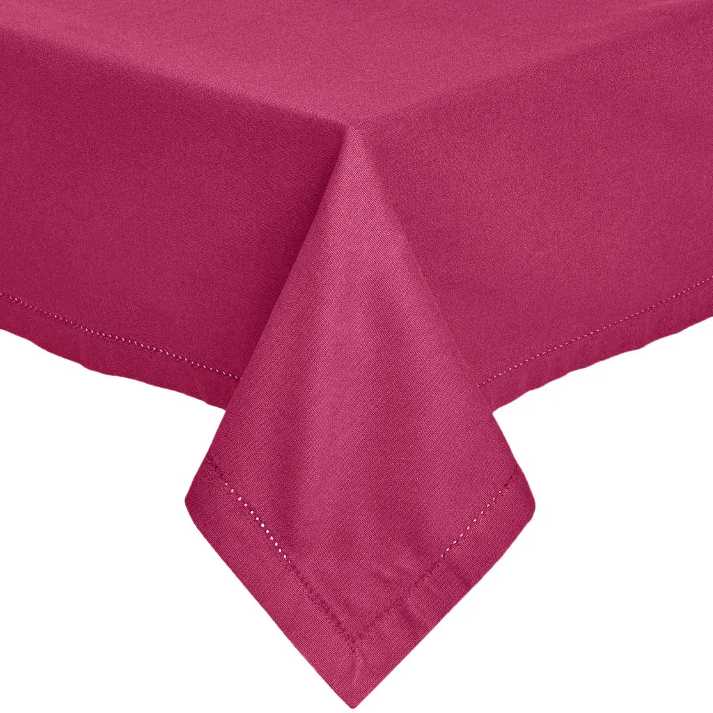 Tovaglia Cotone Homescapes Rosso Vino 137x228 - Ideale per Famiglia - 2