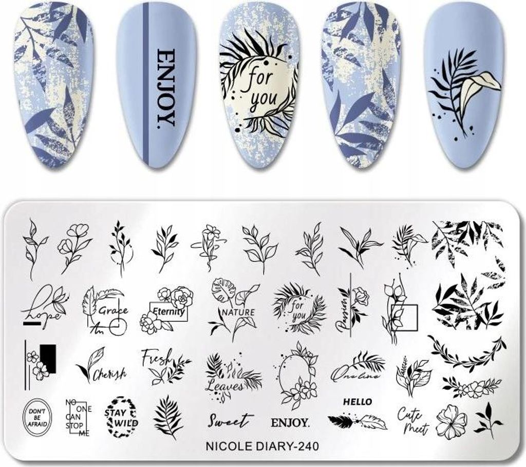 NicoleDiary Nail Art Stamping Plate-240