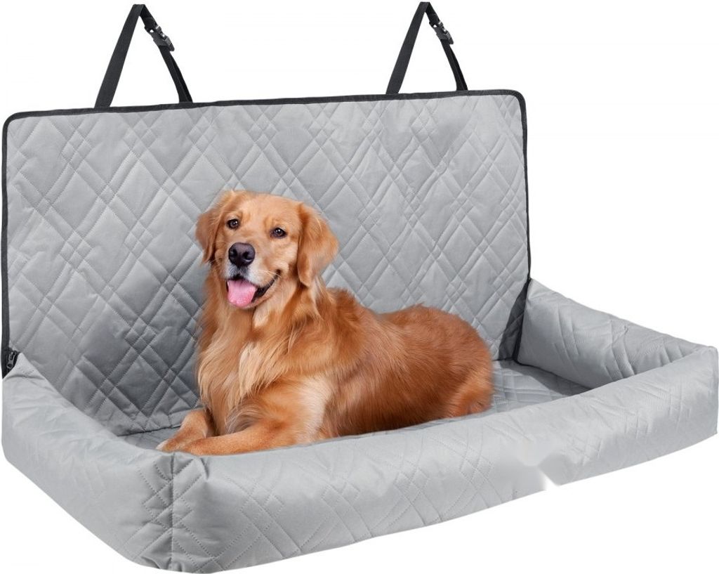 Hunde Autositz für Rückbank - Rücksitz Hundesitz Auto bis 45 kg - 1270x500x560mm - Grau - sicherer Schutz für Ihren Hund im Auto