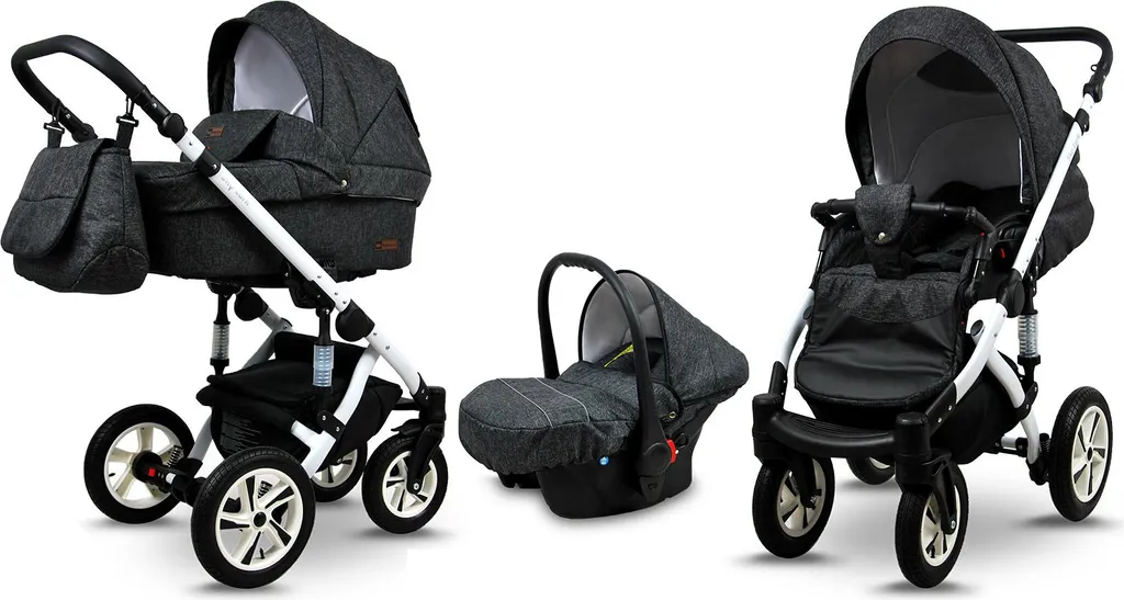 BabyLux Sky Lark Kit 3en1 Black Flex - Poussette combinée complète trio