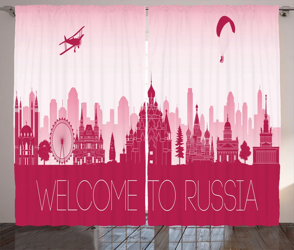 ABAKUHAUS Rideau Rustique Russe Rose Magenta à Fronces 280 x 225 cm