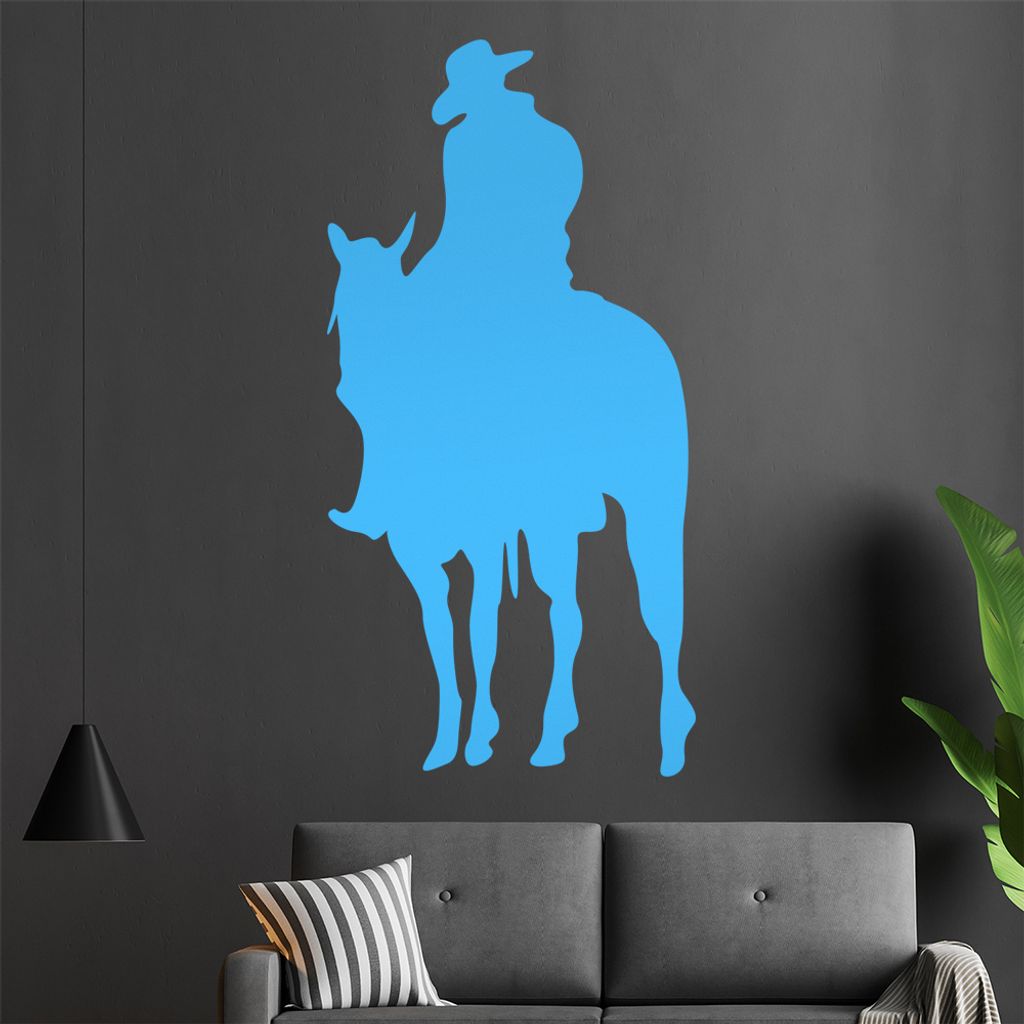Cowboy Wandtattoo in 6 Größen - Wandaufkleber Wall Sticker - Dekoration, Küche, Wohnzimmer, Schlafzimmer, Badezimmer