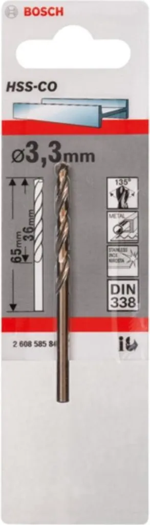 Punta per Metallo Dura 3.3mm HSS-Cobalto DIN 338 | Offerta Online