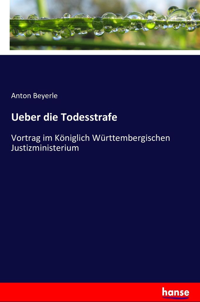Ueber die Todesstrafe