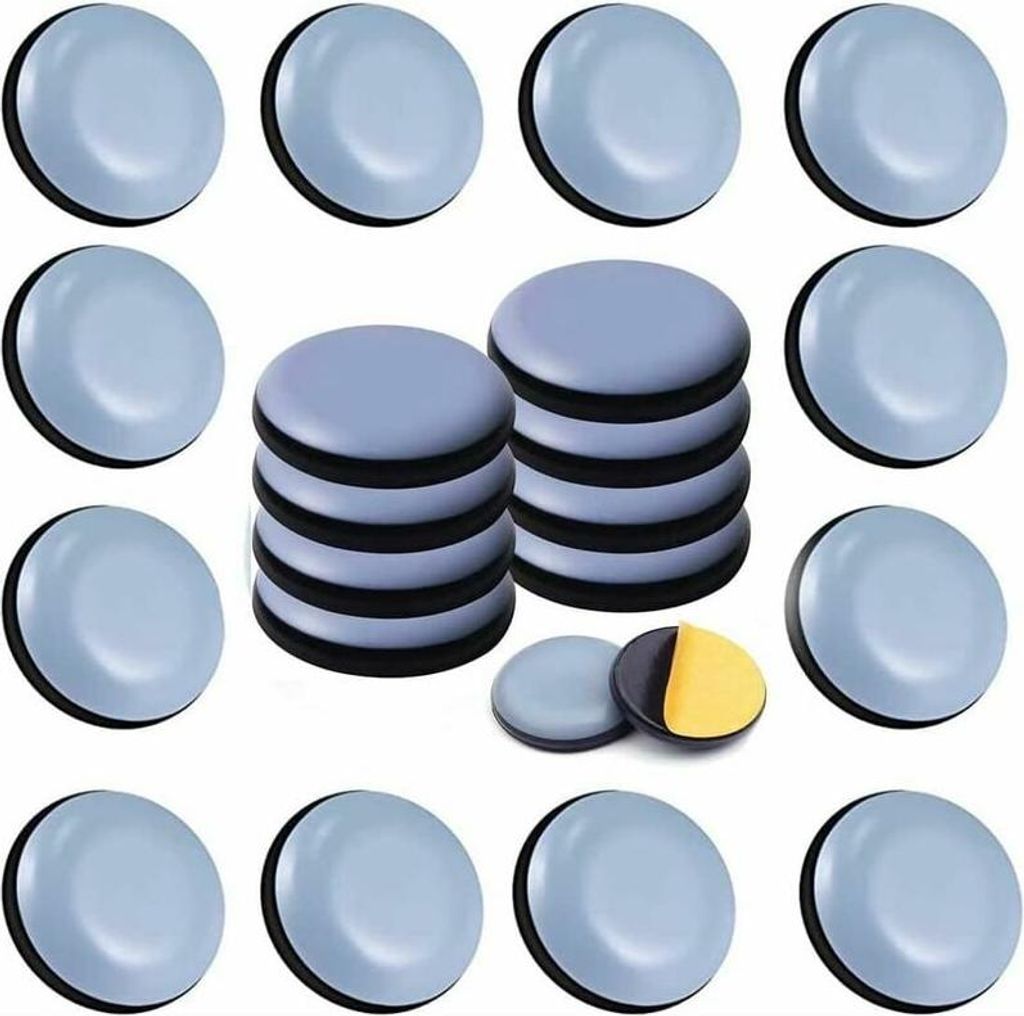 Möbelgleiter Selbstklebend 24 Stück, Runde Teflon Gleiter Mit Kratzschutz Für Parkett & Fliesen