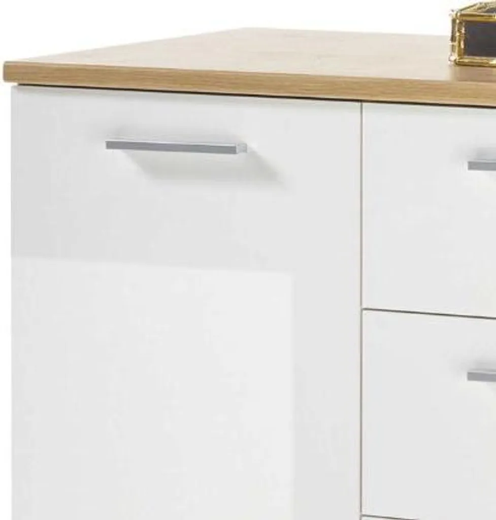 Optimisez votre Espace avec la Commode Lobi Blanc Brillant 4 Tiroirs