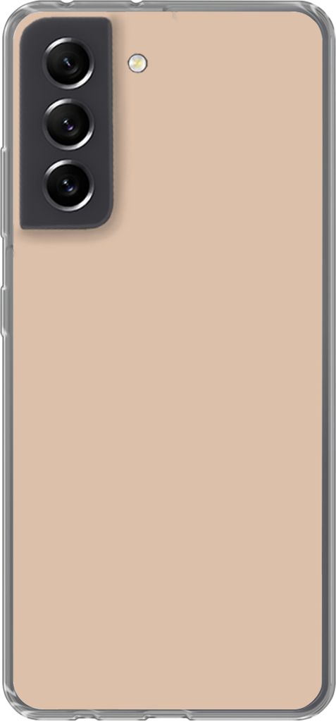 MuchoWow Handyhülle Schutzhülle Hülle für Telefoonhoesje Samsung Galaxy S21 FE Beige - Farben - Unifarben Silikon Softcase Handy Hülle - Mob...