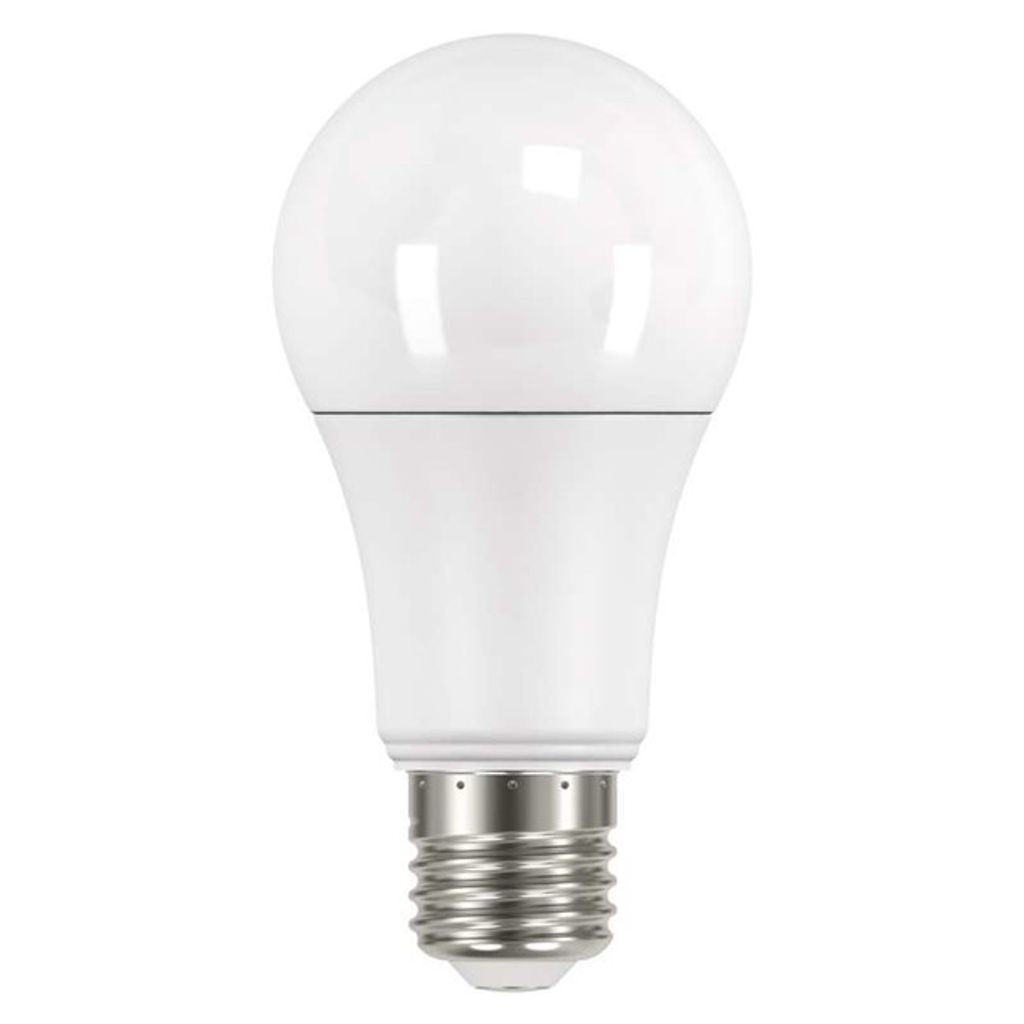 A white LED light bulb with a silver screw base, isolated on a white background.