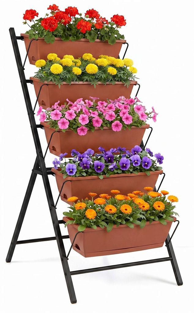 COSTWAY 5-stupňový vertikálny záhon, vertikálny záhon s 5 Obrázok produktu 