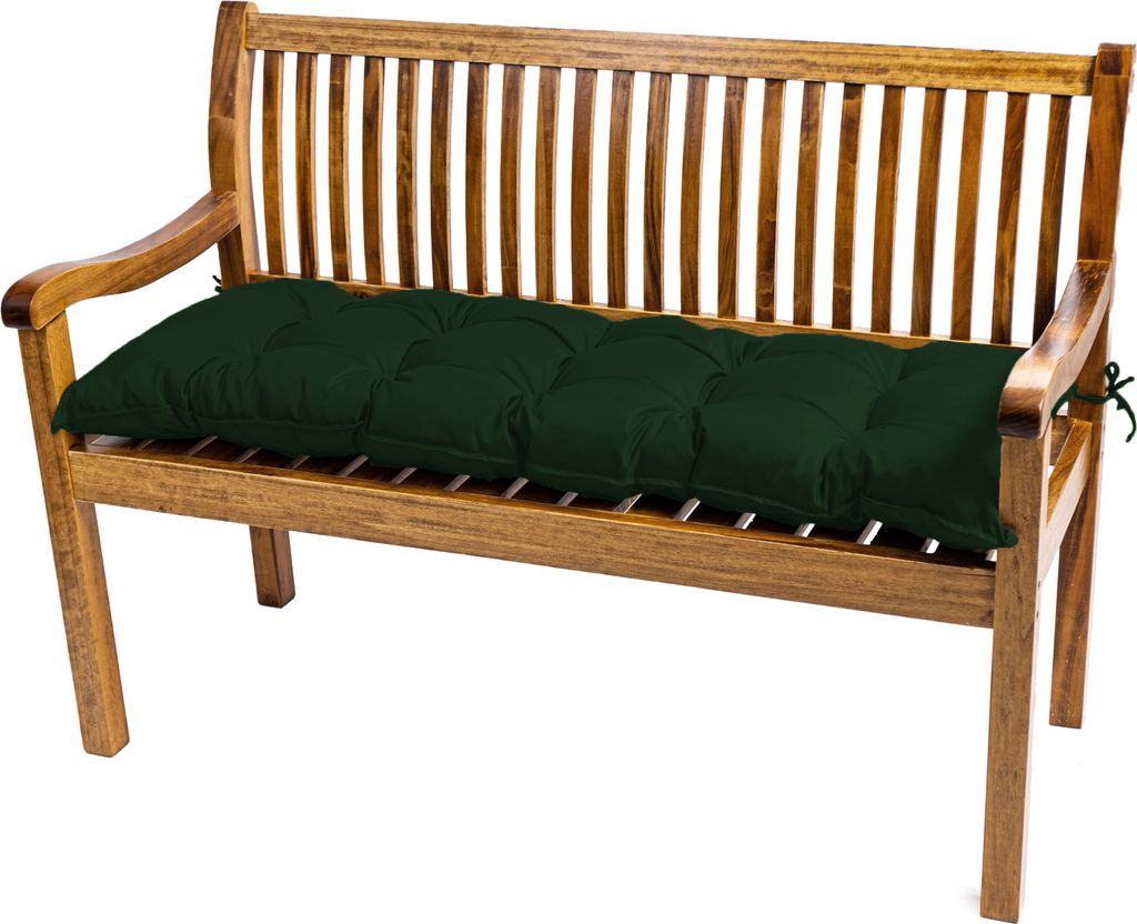 TexDeko Garden Bankauflage für Gartenbank wasserabweisendes Sitzkissen UV-Beständig gesteppt (Dunkelgrün, 180 x 50 x 8cm)