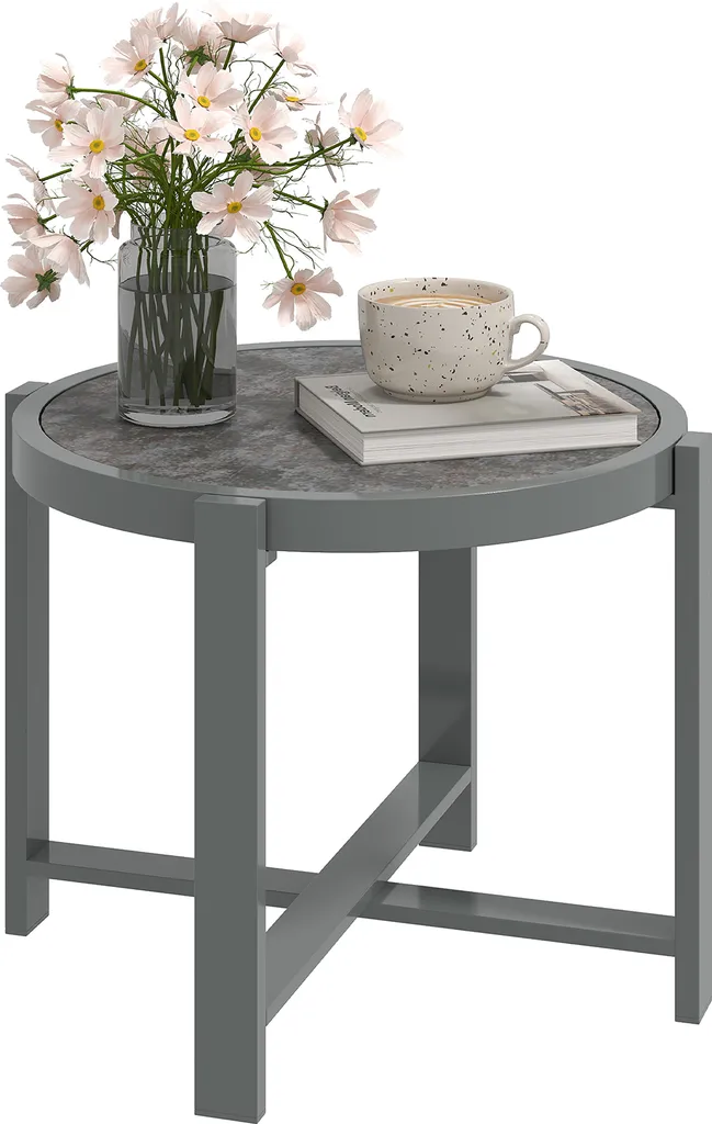 Petite table d'appoint de jardin ronde Outsunny pour terrasse et balcon