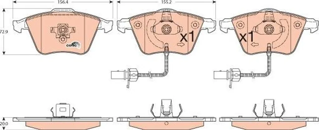 Plaquettes de frein Audi A4 A6 entretien système de freinage TRW GDB1554