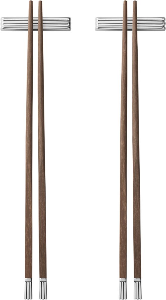 Georg Jensen BERNADOTTE CHOPSTICKS SET WITH REST 2 SETS, SS Produktbild 