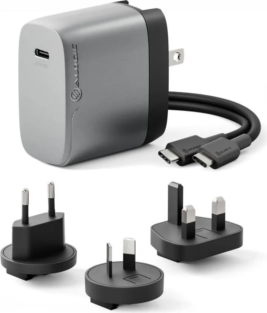 Alogic WCM1X67-SGR Chargeur Secteur International Rapid Power 67W Gris