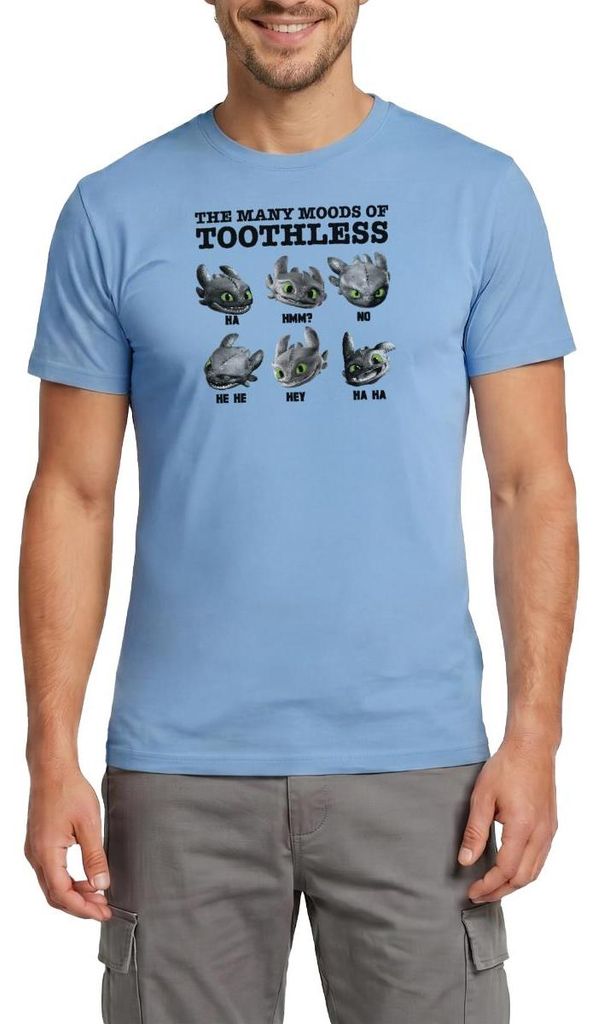 Spreadshirt Drachenzähmen Leicht Gemacht Ohnezahns Stimmungen Männer T-Shirt, M, Carolina Blue