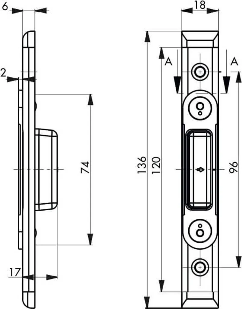 Gâche auxiliaire pour porte bois Secury Auto FERCO E-13605-00-L-1