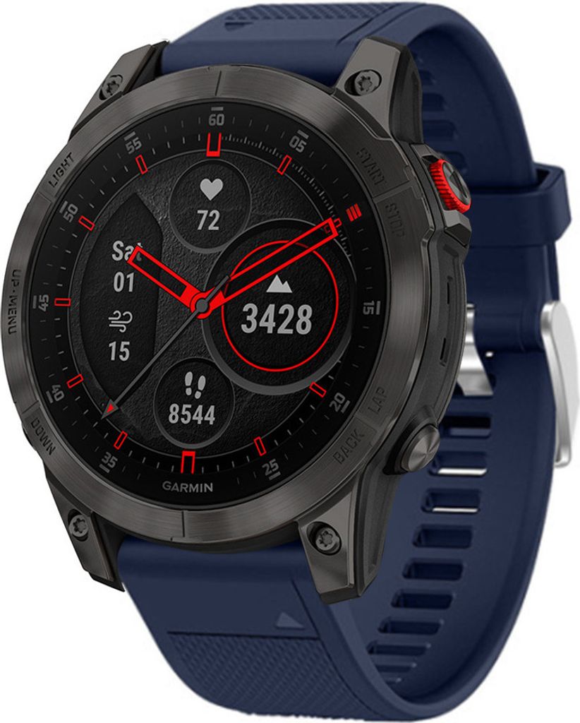 Strap-it Garmin Epix Gen 2 Silikonarmband (Dunkelblau)