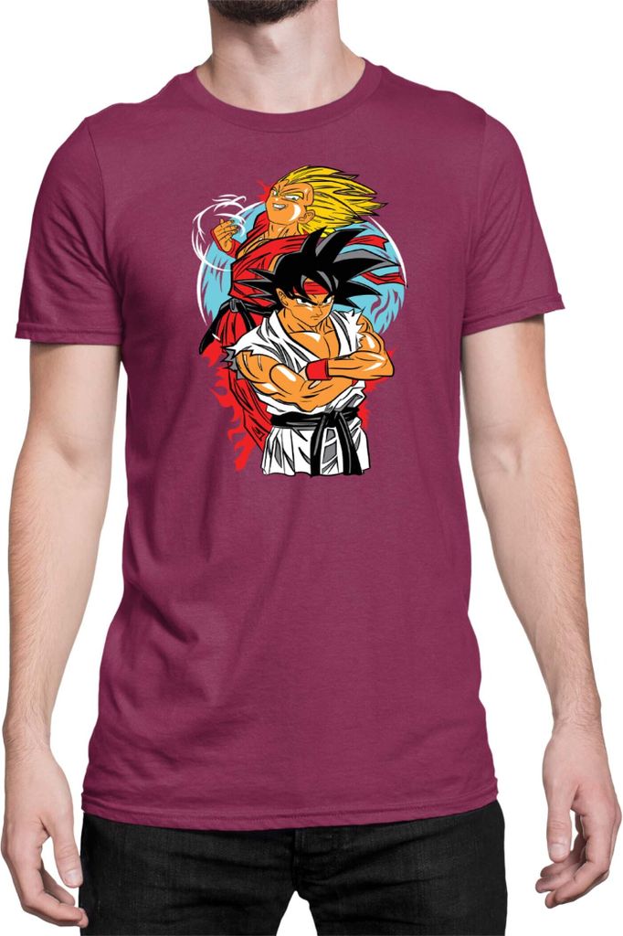 Herren T-Shirt Dragon Anime Manga Ball Z Goku 39, Man 2XL / Burgundy