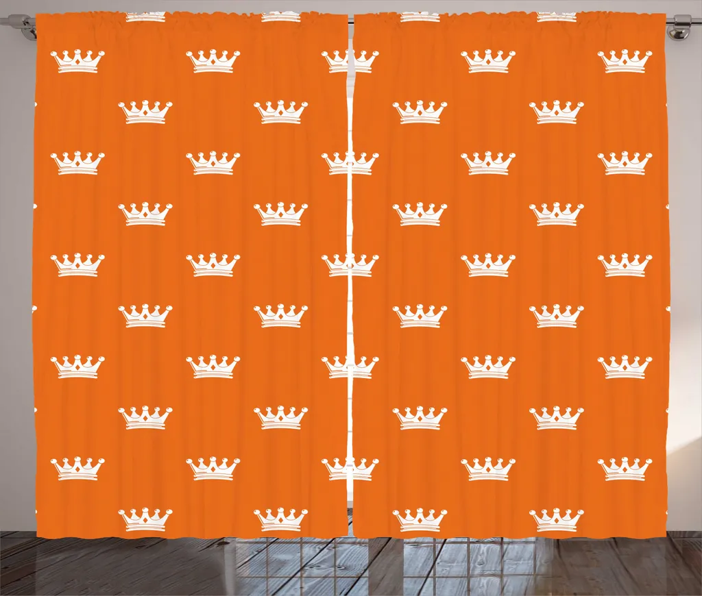 Rideau Universel Prêt à Poser 280 x 225 cm Orange contre le Vis-à-Vis