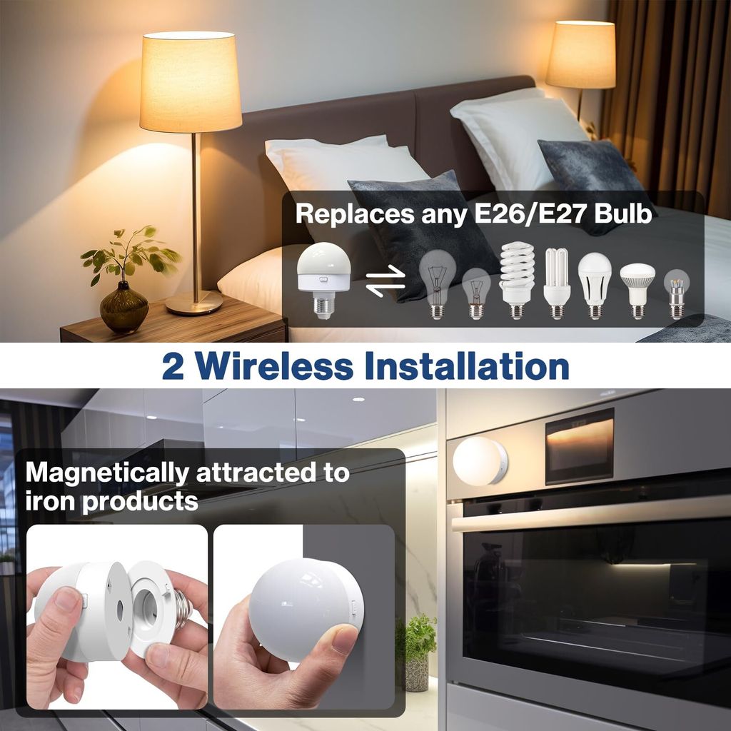Suright Aufladbare Glühbirne 2-tlg. - E27 LED Birne Mit Fernbedienung & Timer
