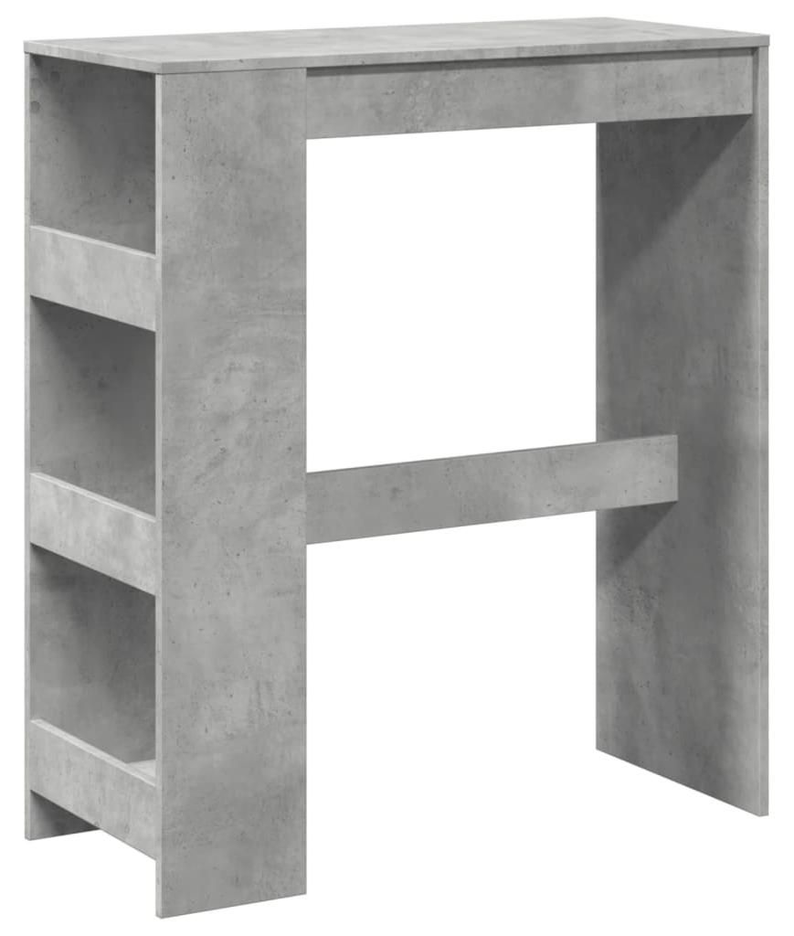 vidaXL Bartisch mit Regal Betongrau 90x40x103,5 cm Holzwerkstoff
