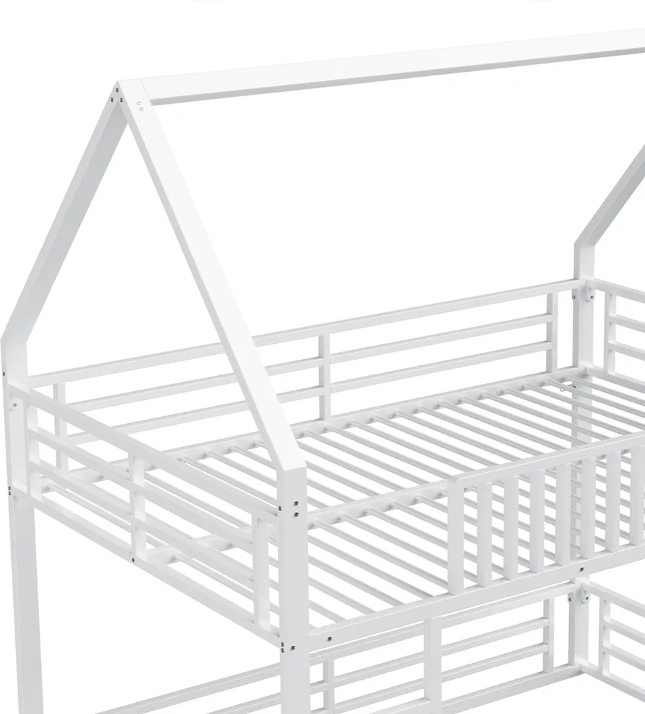 Lit Superposé Métal Blanc 140x200 avec Éclairage LED Multicolore Intégré - 8