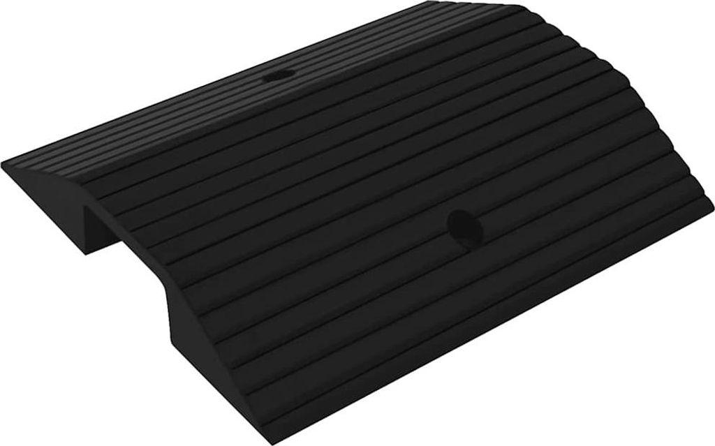 A black rubber speed bump ramp.