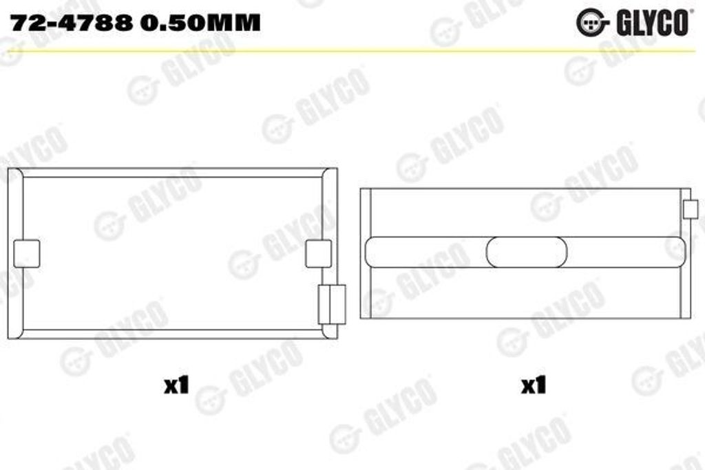 Kurbelwellenlager GLYCO 72-4788 0.50mm