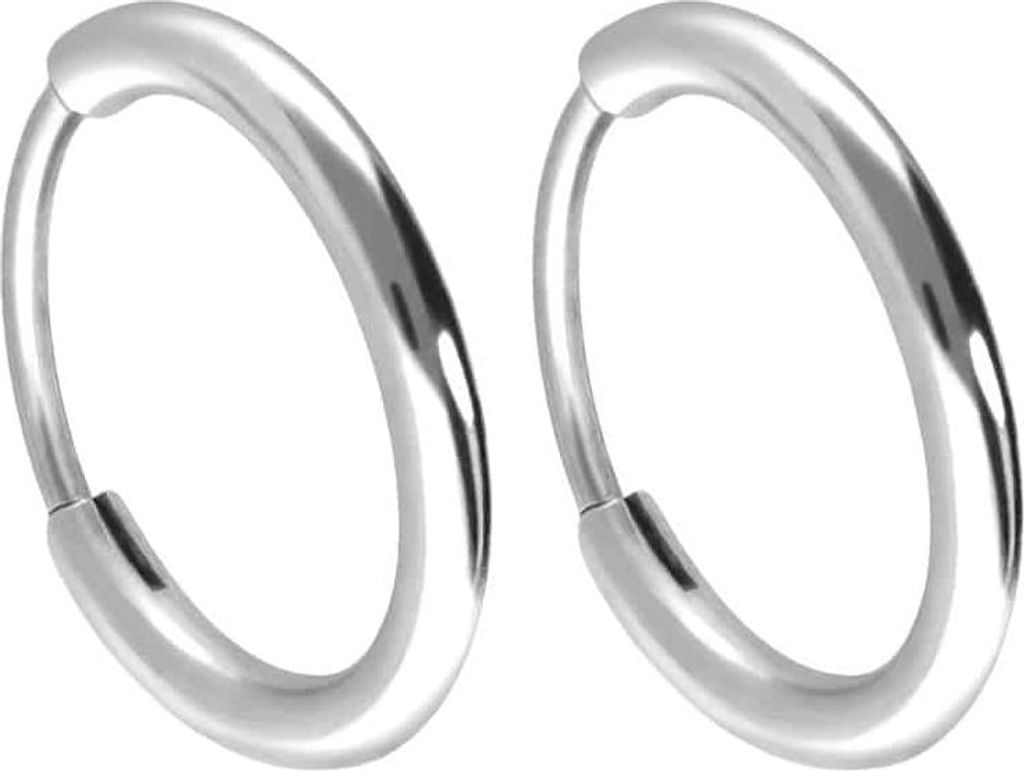 Titan Ohrclicker Creolen WeißGold Innendurchmesser: 10mm + Designstärke: 1,6mm