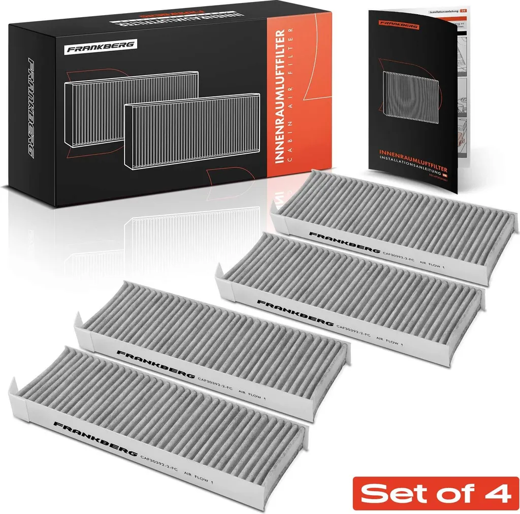 Frankberg 4x Filtre d'Habitacle Charbon Actif pour Citroën et Opel