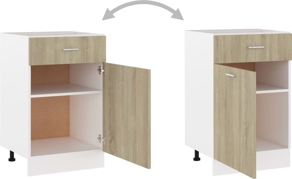 vidaXL Szafka z szufladami dąb sonoma 50x46x81,5 cm Zdjęcie produktu 5