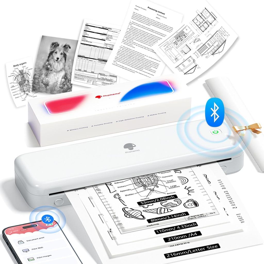 Phomemo M834 Thermodrucker A4, Mobiler Tragbare Drucker Produktbild 