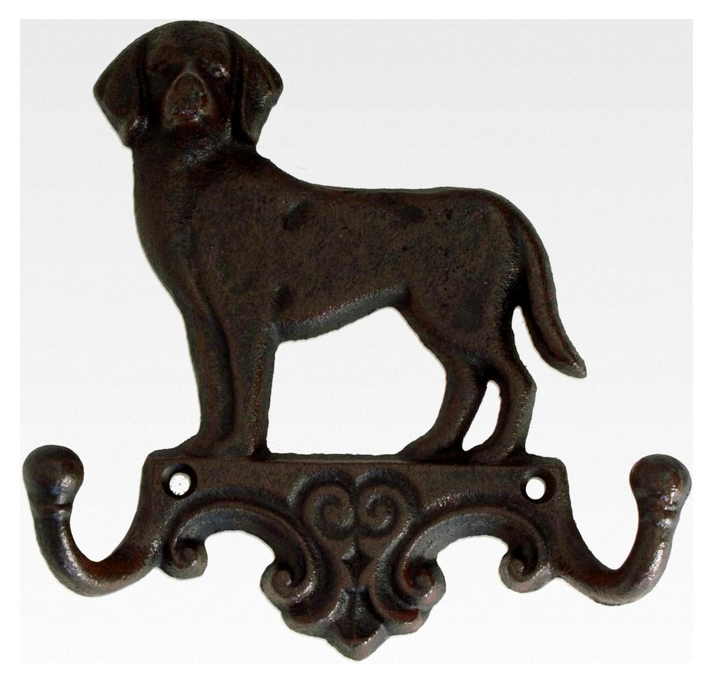 Kleiderhaken Hund aus Gusseisen - Wandhaken für Garderobe